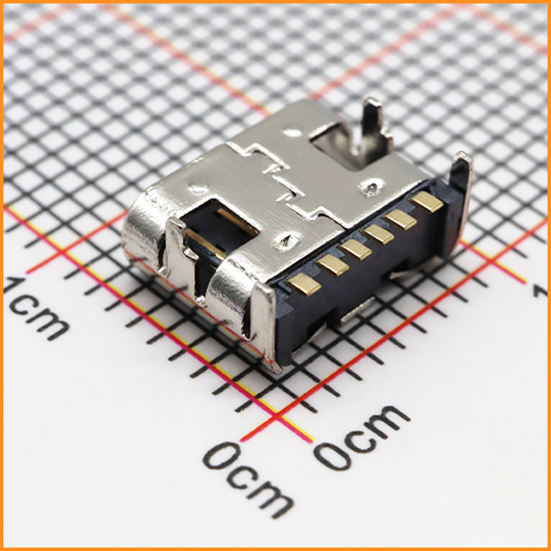 TYPE-C 母座 6P 四插脚 引脚SMT(USB连接器)